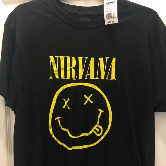 Men’s Nirvana Yellow Smiley Graphic Tee Size Medium New With Tags. - Picture 2 of 4